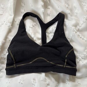 Lululemon black and gold sports bra